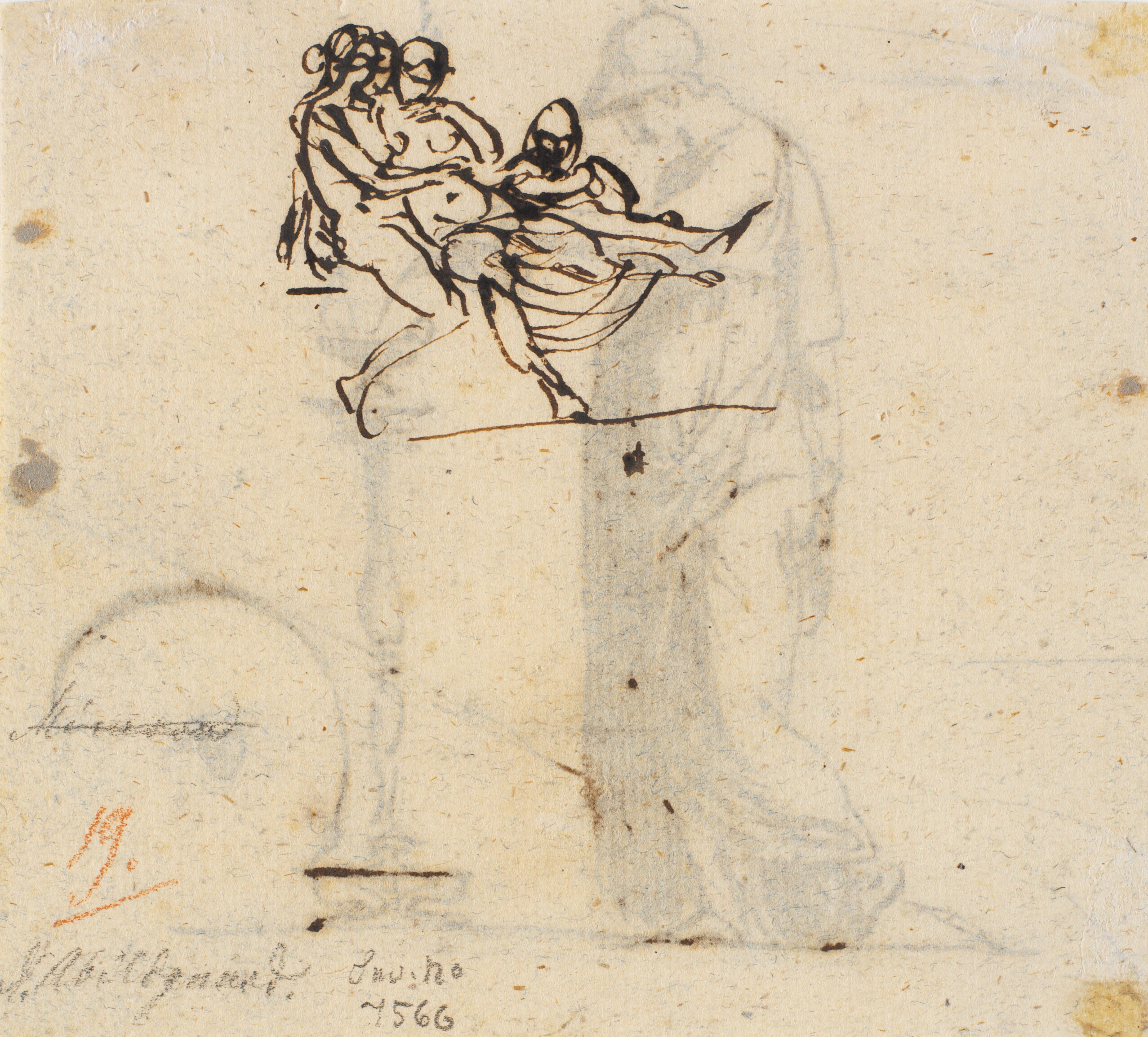 Rids med forbindelse til Schadows relief Bacchus og Ariadne og Thorvaldsens Herakles og Omfale, begge vist nok 1792.